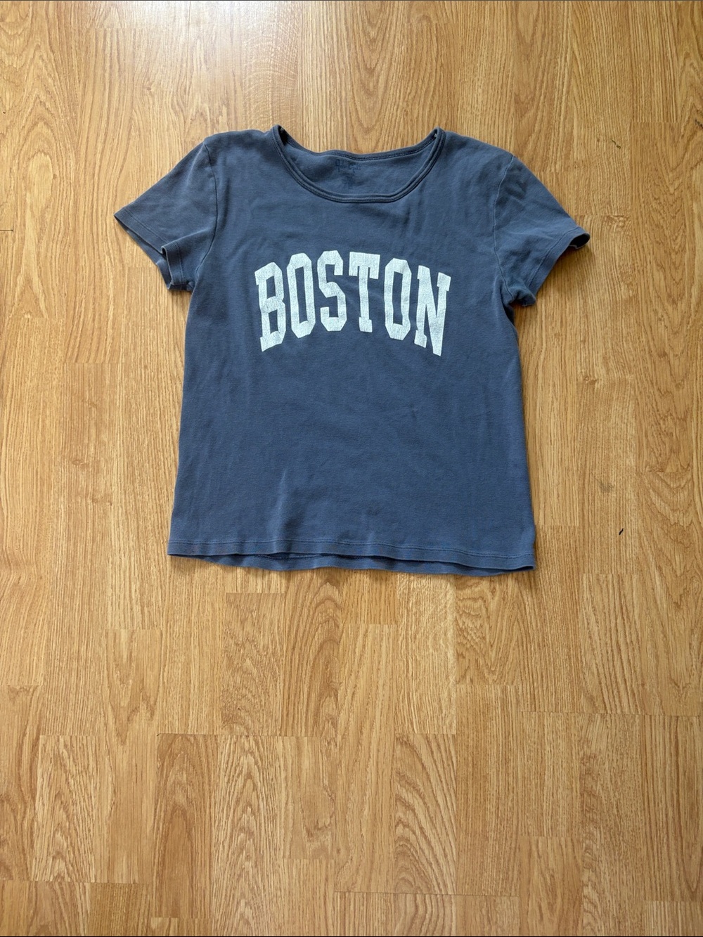 Brandy Melville Navy Blue 'Boston' Graphic Tee